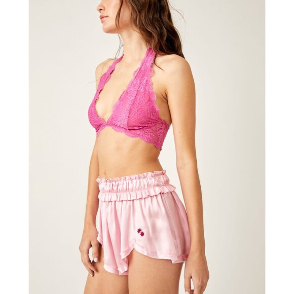 🎉LAST CHANCE🎉 FREE PEOPLE Last Dance Lace Halter Bralette / Pink - Picture 3 of 6